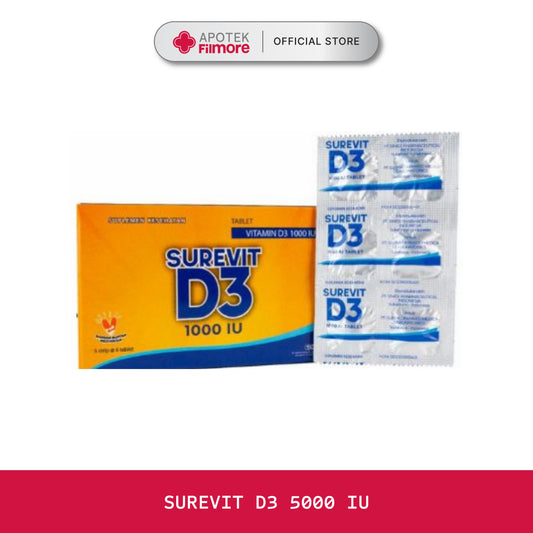 Surevit D3 5000 IU 6 Tablet/Strip (per Strip)