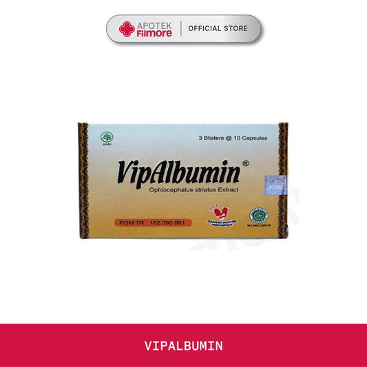 VipAlbumin Ophiocepalus striatus (ikan gabus) extract 500 mg 10 kapsul/Strip (per Kapsul)